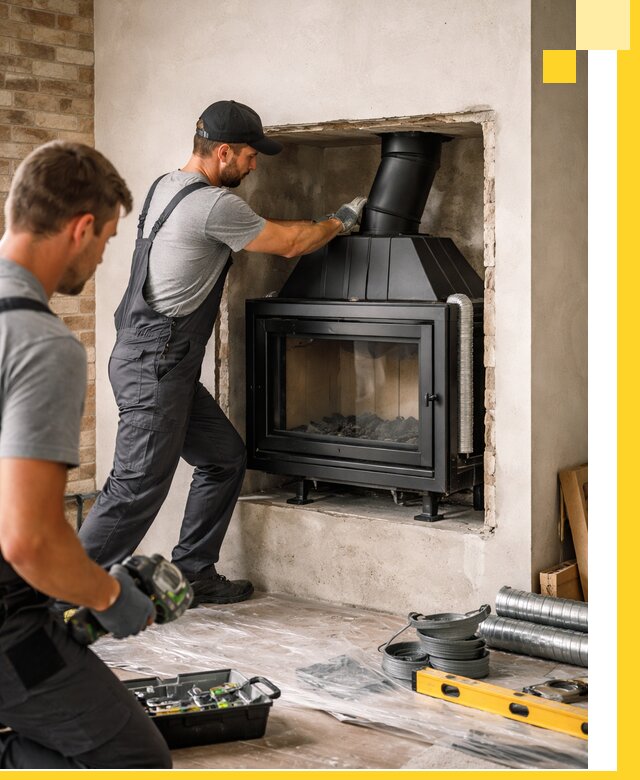 Установка каминных топок в Стрежевом: монтаж, подключение
