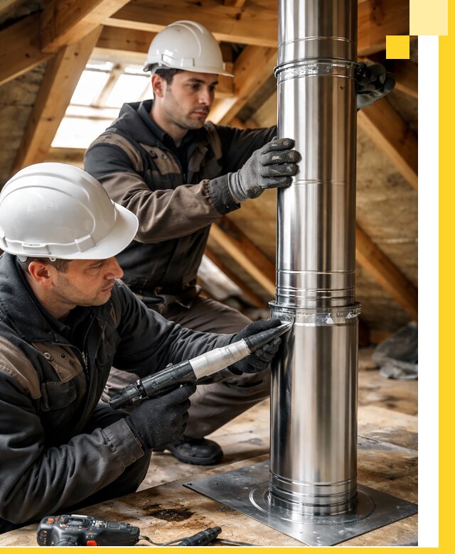 Монтаж дымоходов для каминов в Стрежевом с гарантией качества