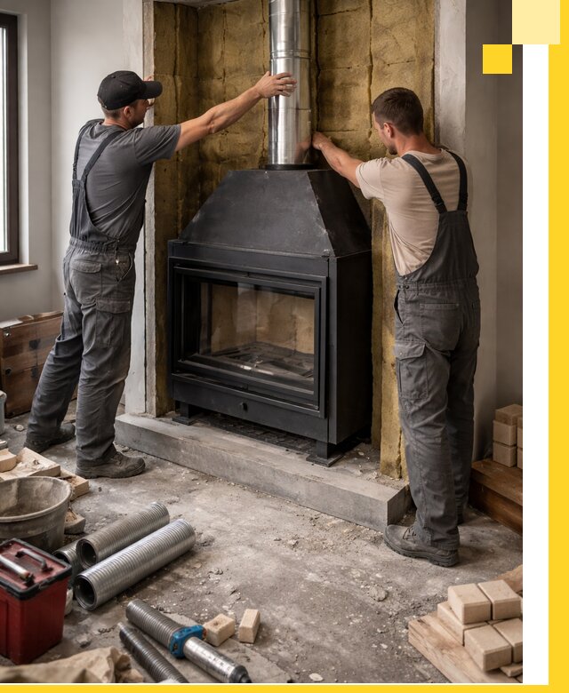 Изготовление и монтаж закрытых каминов в Стрежевом под ключ