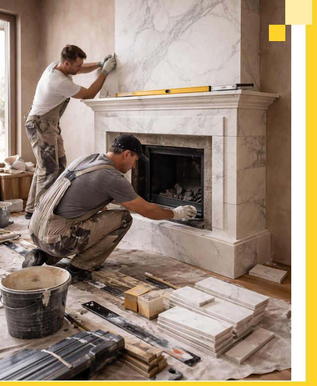 Отделка каминов в Стрежевом качественные облицовочные работы