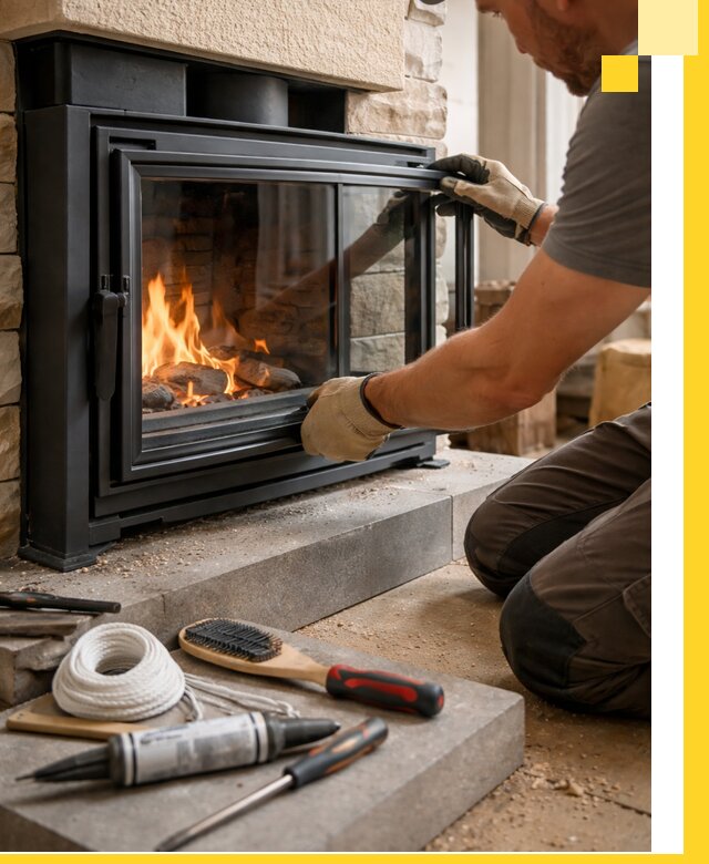 Производство, монтаж и доставка каминов со стеклом в Стрежевом