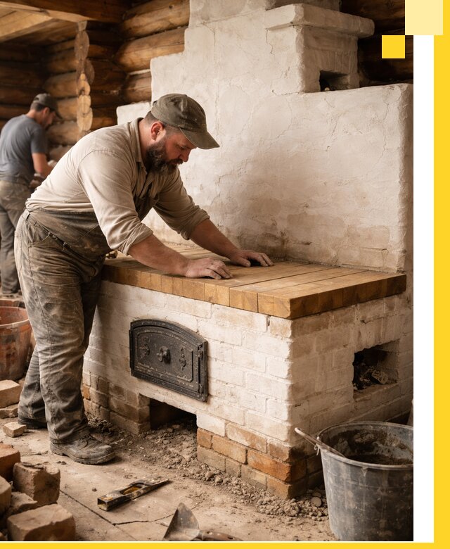 Проектирование и установка русской печи с лежанкой в Стрежевом