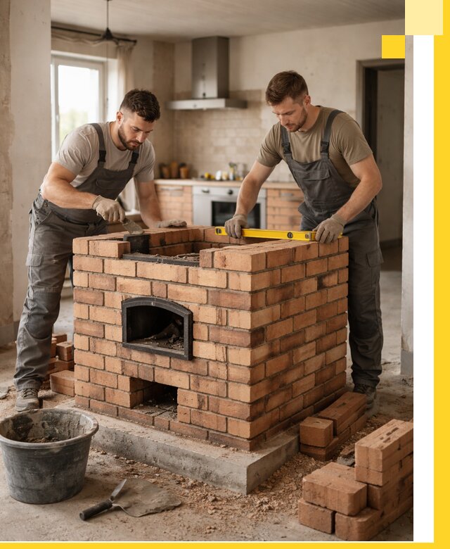 Установка и монтаж печей в частном доме в Стрежевом под ключ