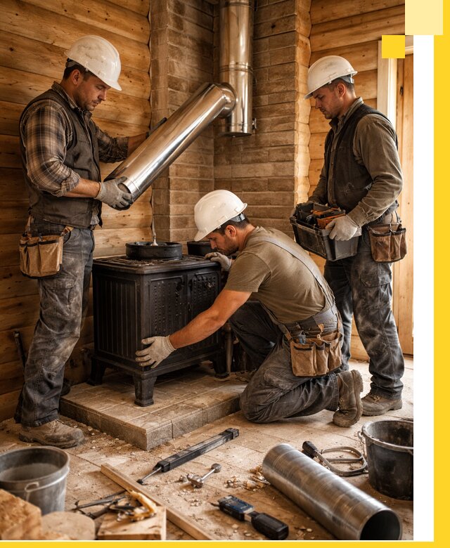 Профессиональный монтаж банных печей и дымоходов в Стрежевом