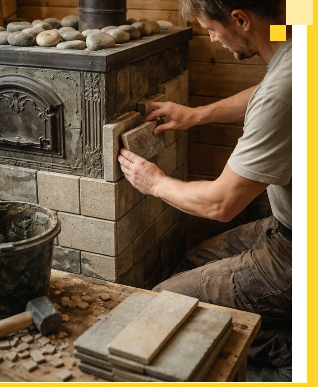 Облицовка банных печей в Стрежевом профессиональная отделка