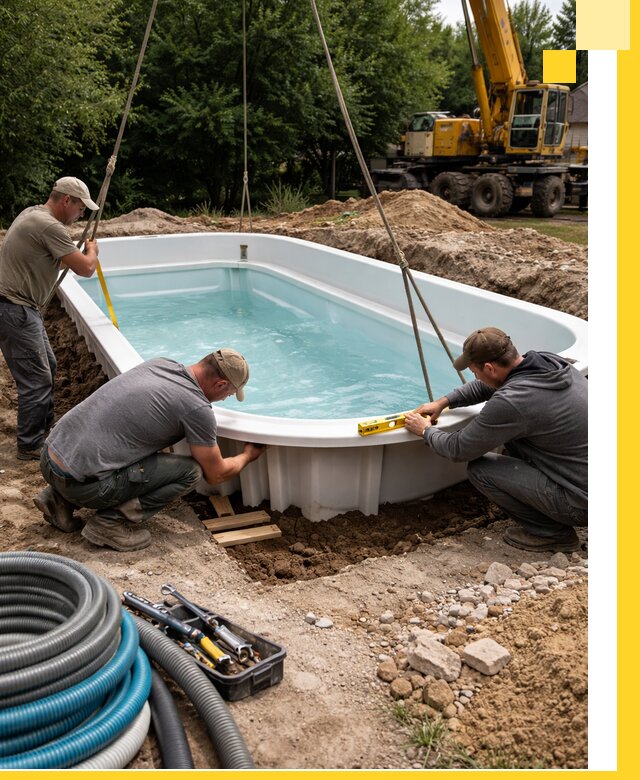 Установка и монтаж композитных бассейнов под ключ в Стрежевом