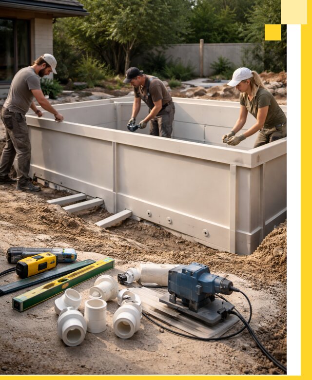 Установка полипропиленовых бассейнов под ключ в Стрежевом