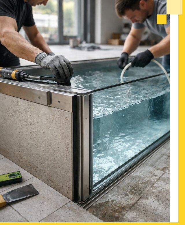 Проектирование и монтаж стеклянных бассейнов в Стрежевом