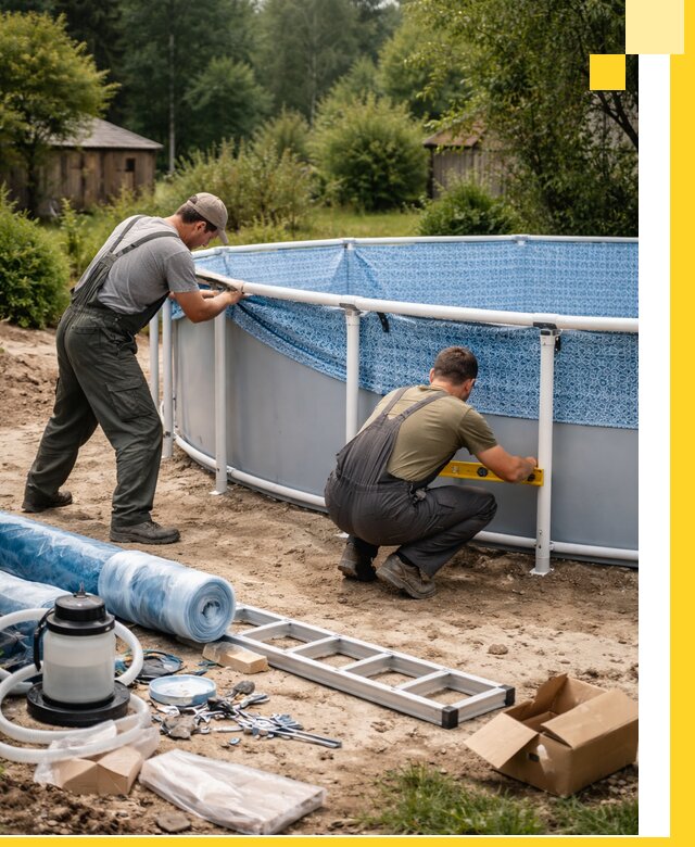 Установка и монтаж каркасных бассейнов в Стрежевом под ключ