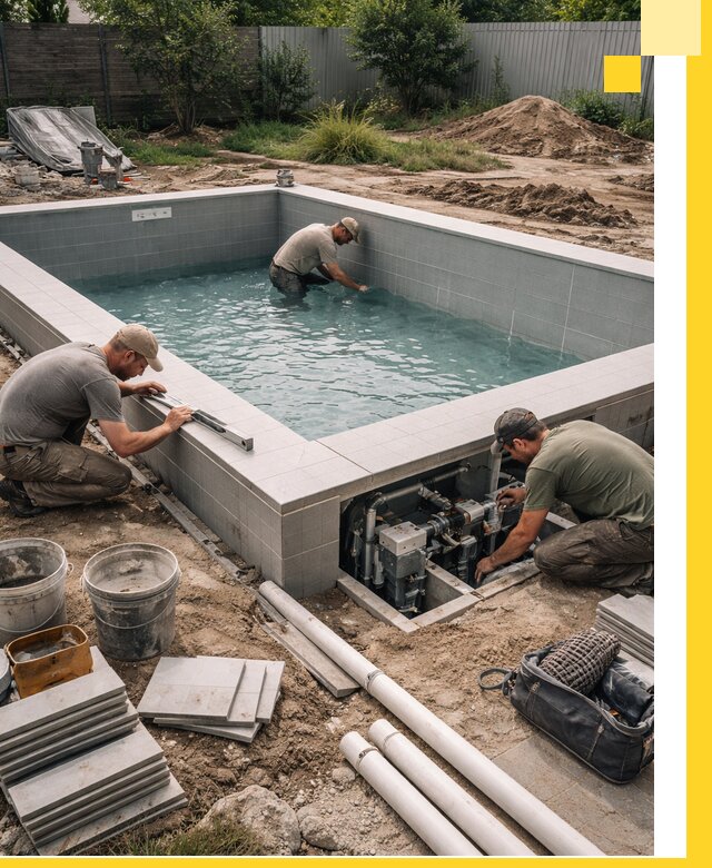 Строительство и монтаж бассейнов для дачи под ключ в Стрежевом