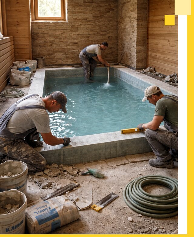 Проектирование и строительство бассейнов для бани в Стрежевом