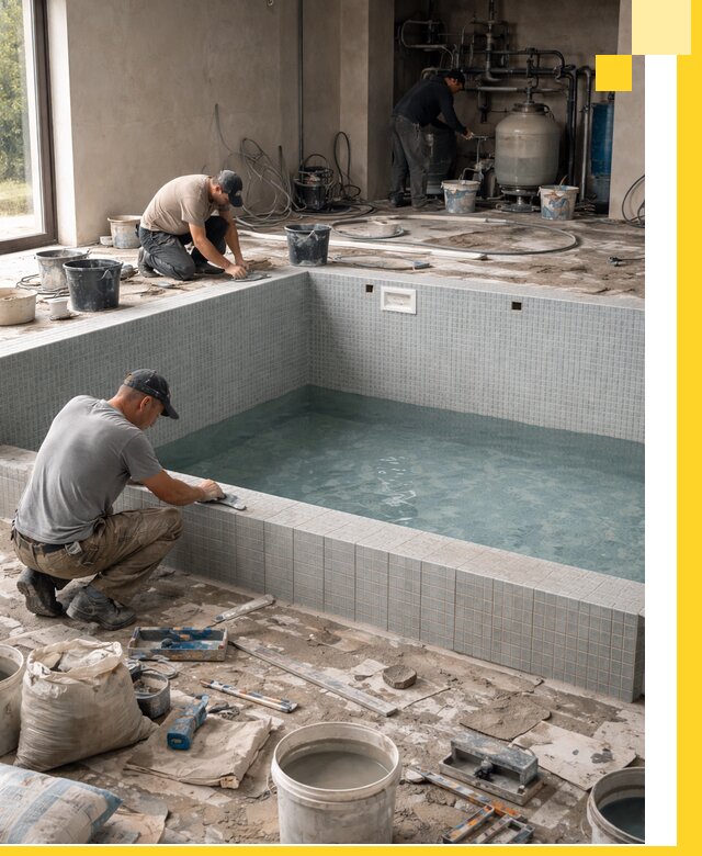 Строительство и монтаж бассейнов в помещении в Стрежевом