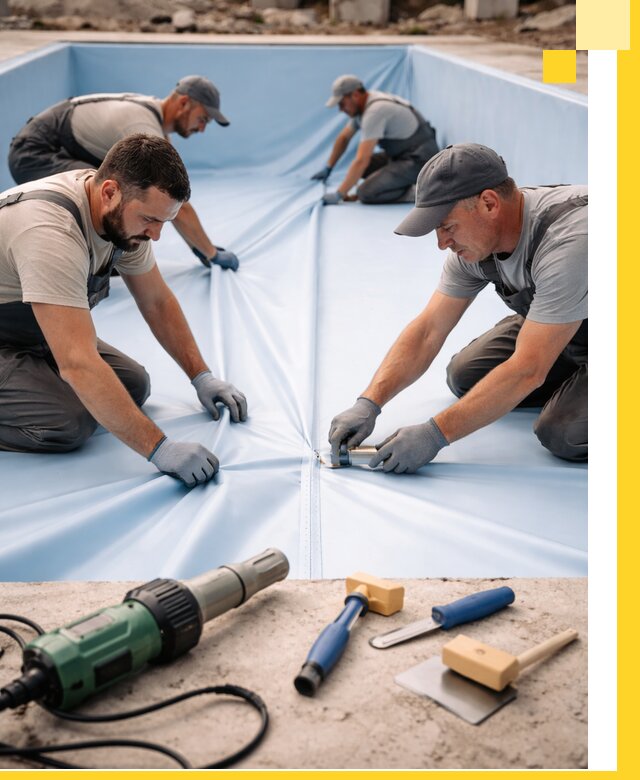 ПВХ пленка для бассейнов с монтажом и гарантией в Стрежевом