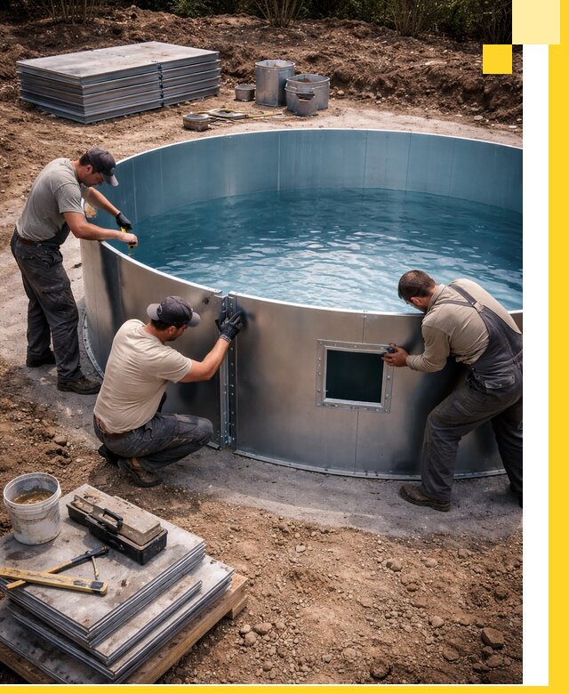 Круглые бассейны под ключ в Стрежевом проектирование и монтаж
