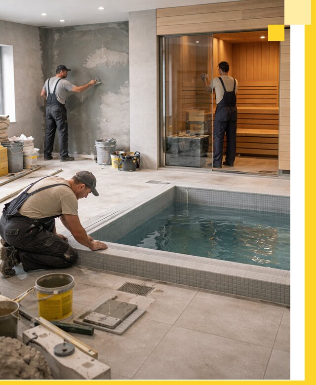 Проектирование и строительство сауны с бассейном в Стрежевом