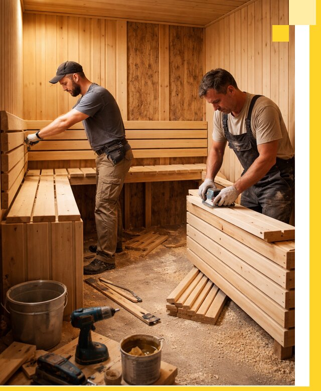 Профессиональный комплексный ремонт саун под ключ в Стрежевом