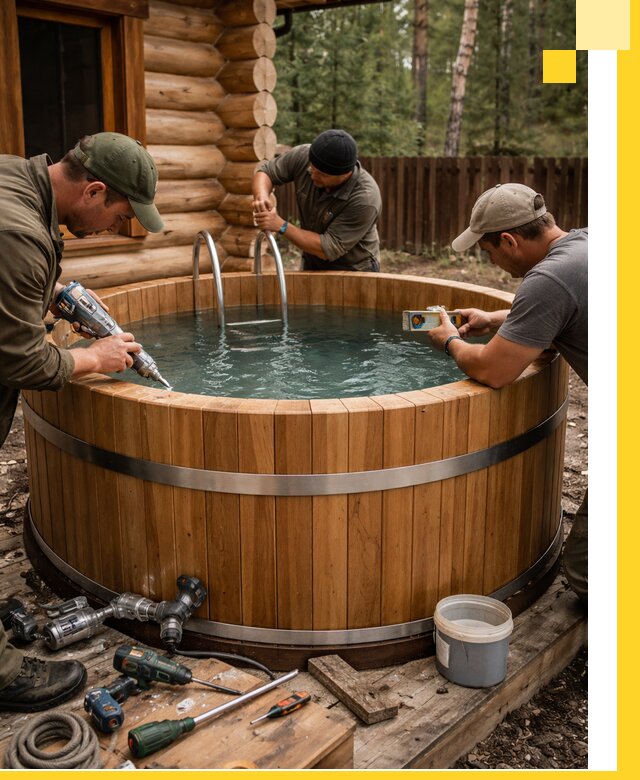 Строительство бань с купелью под ключ и отделкой в Стрежевом