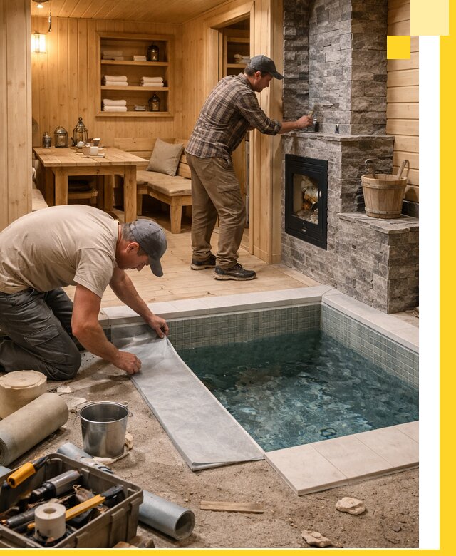 Строительство бань с комнатой отдыха под ключ в Стрежевом