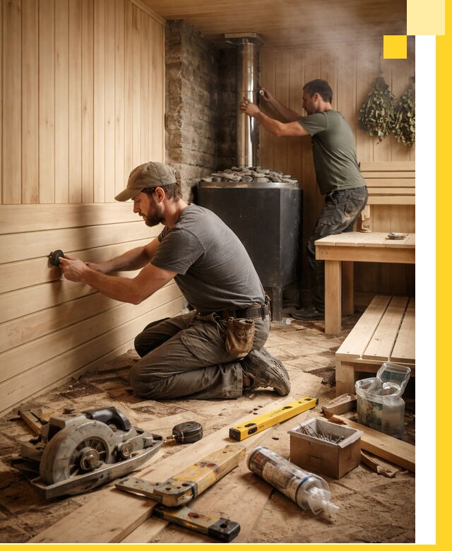 Полное строительство и оснащение парных под ключ в Стрежевом