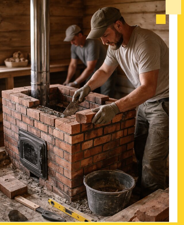 Кирпичные печи для бани под ключ в Стрежевом, проект и монтаж