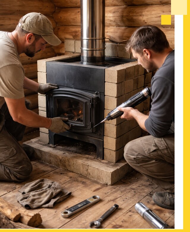 Монтаж и установка печи в бане под ключ с гарантией в Стрежевом