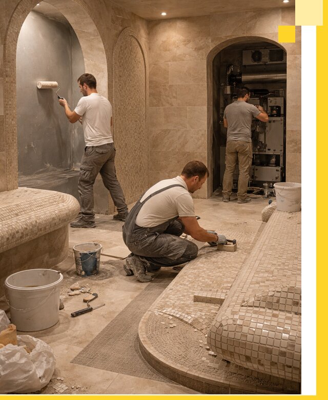 Строительство бани с хамамом и бассейном под ключ в Стрежевом