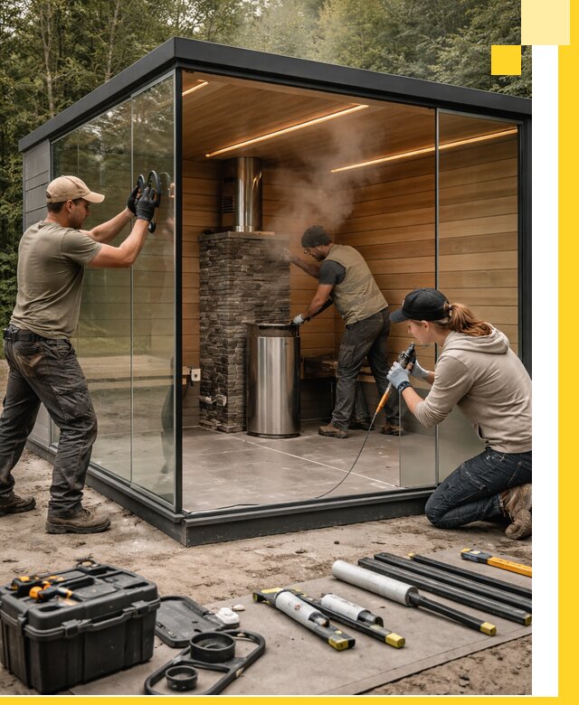 Проектирование и строительство стеклянных бань в Стрежевом