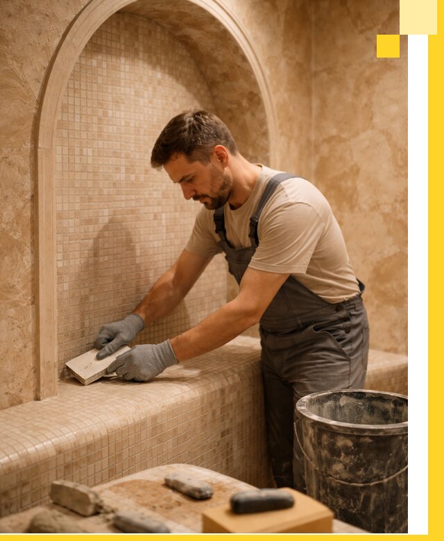 Профессиональная отделка хамамов с мозаикой под ключ в Стрежевом